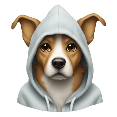 Dog wearing a hoody sticker