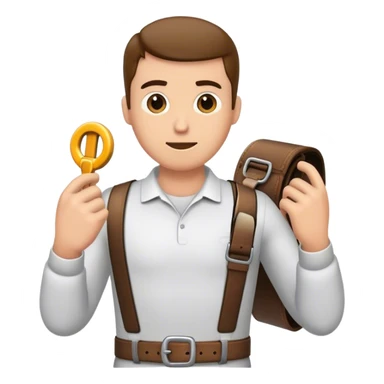 Homme qui tient une ceinture dans la main sticker