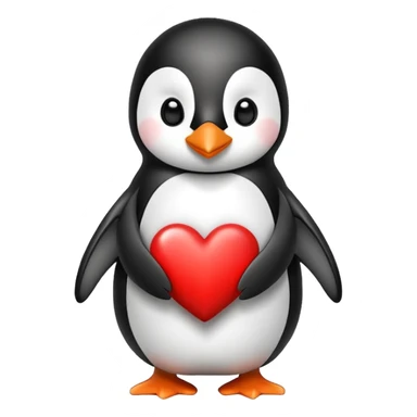 penguin with love sticker