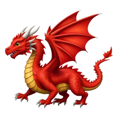 A red Welsh dragon flying  sticker