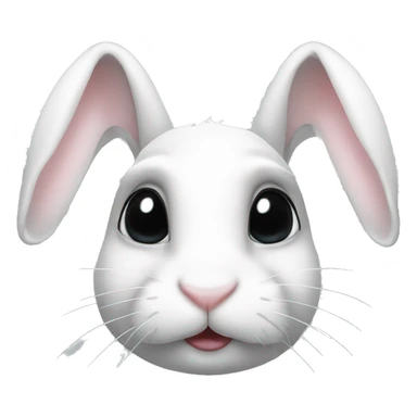 White bunny rabbit with black spots covering one eye and other black spots around face  sticker