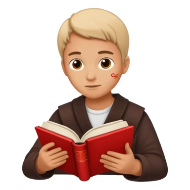 read books in caligraphy in red letters sticker