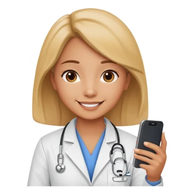A cute veterinarian girl that watching a movie on her phone sticker