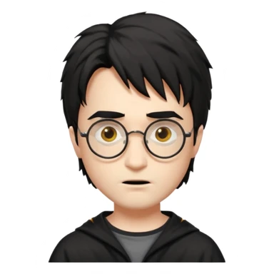 Harry Potter a pale white with shaggy black hair, glasses with a lightning-shaped scar on his forehead. He goes to Hogwarts School of Witchcraft and Wizardry to learn the magic of the wizarding world. sticker