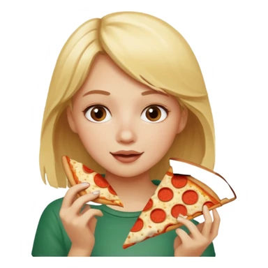 blonde girl eating pizza sticker