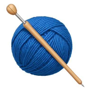 ball of wool with a knitting needle sticker