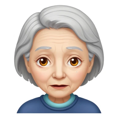 sick old woman with fever sticker