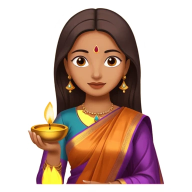 diwali woman with diwali sticker