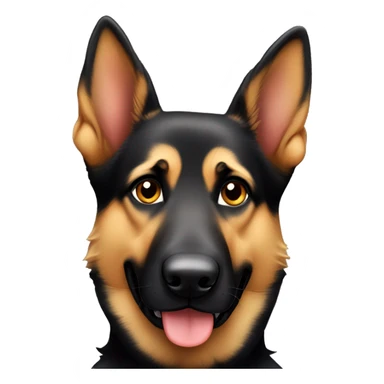 Black and tan German Shepard dog with one floppy ear sticker