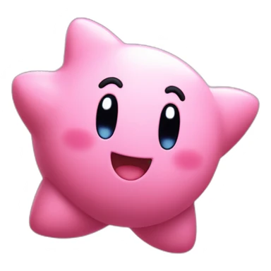 cute happy Kirby jumping on a star sticker