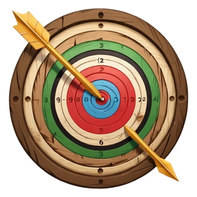 A target with an arrow in the center sticker