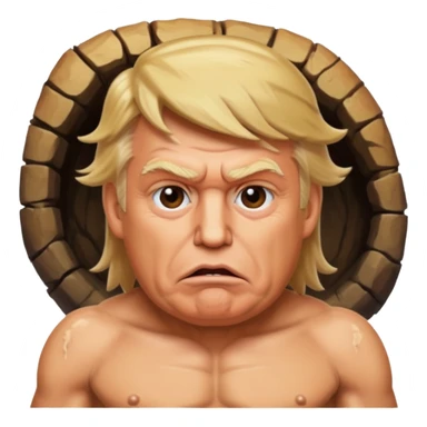 donald trump looking like a cave man sticker