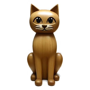 Mid century modern style wooden cat statue sticker