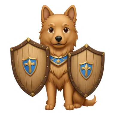 dog, ancient greece with only wooden shield sticker