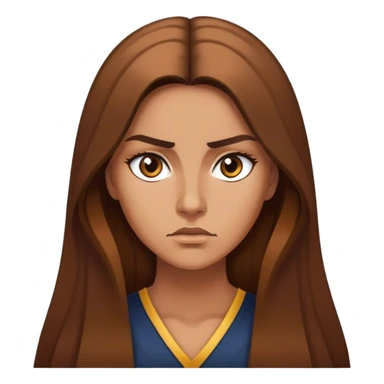 woman with Long Brown hair looking strict sticker
