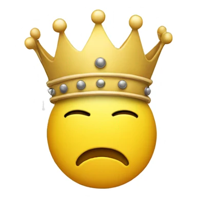 yellow emoji "hug" with crown on head sticker
