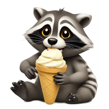 Racoon eating an ice cream  sticker