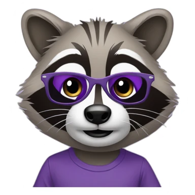 racoon with purple shirt sticker