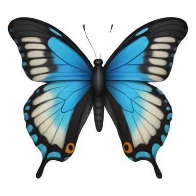 Blue and black butterfly sticker