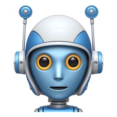 tête de robot cosmonaute bleu et blanc avec une antenne sticker