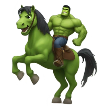 hulk riding horse sticker