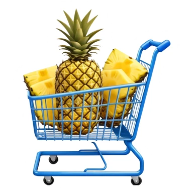 pineapples in a blue Shopping cart  sticker