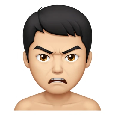 Assault blackhair Asian man sticker