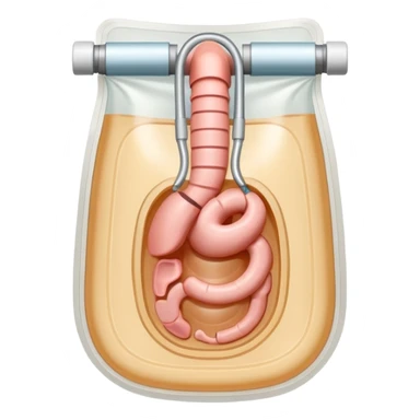 an ostomy bag for a artificial intestine sticker