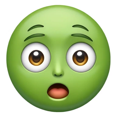 Green wow face emoji  sticker