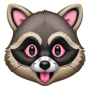 a raccoon with its tongue out sticker