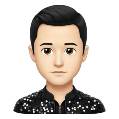 Joseph Gordon-Levitt as Neil McCormick from Mysterious Skin with light skin, black hair, black sequin outfit sticker