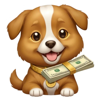 dog with money sticker