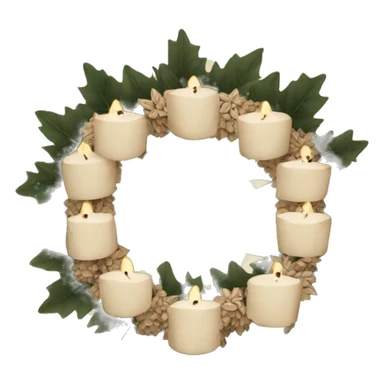 Beige Boho Advent wreath sticker