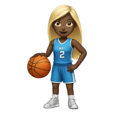 blonde girl playing basketball sticker