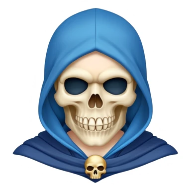 pirate skull wearing blue hood and cloak and mask sticker