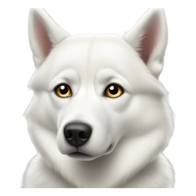 A white husky like dog looking judging you sticker