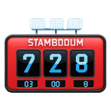 scoreboard stadium in blue (#00A3E0) and red (#F9423A) sticker