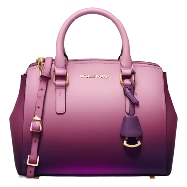 Realistic isolated plum purple to wine color ombre michael kors satchel purse.  sticker
