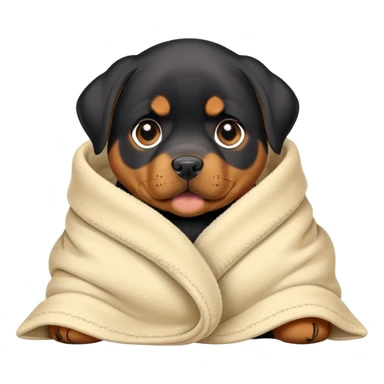 Rottweiler puppy wrapped in blanket sticker