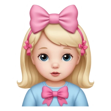 baby girl on a paper background with valentines day decor sticker