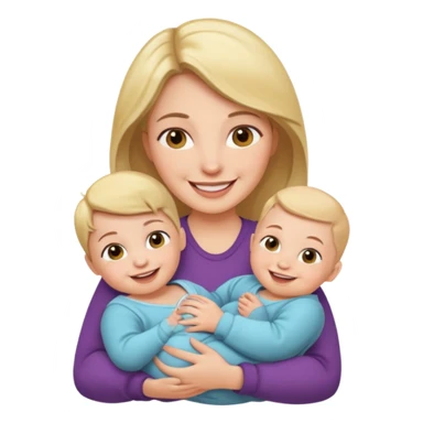 woman holding baby sticker