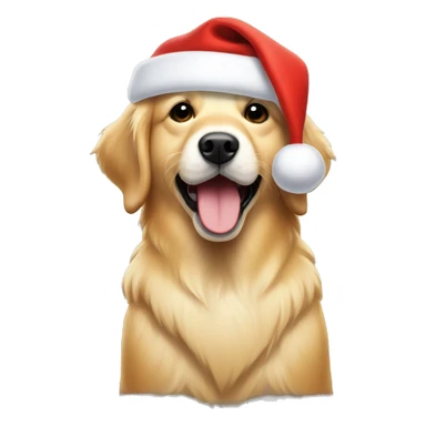 Light golden retriever with santa hat sticker