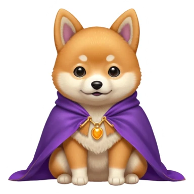 baby shiba dog, in magic purple cloak sticker