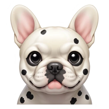 white french bulldog with black spots sticker
