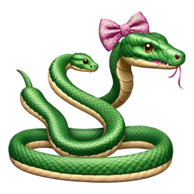 snake with pookie bow sticker