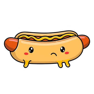 Sad hotdog crying  sticker