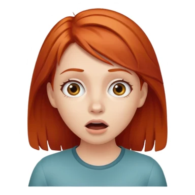 Red hairs girl surprised sticker
