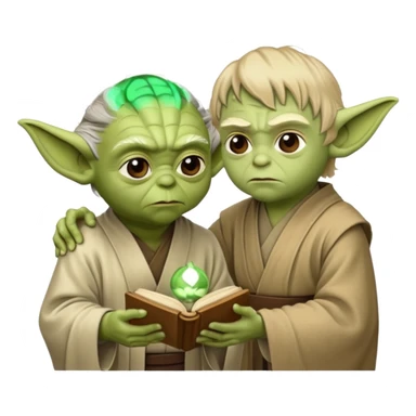 Yoda teaching Luke skywalker from "Star Wars" the movie sticker