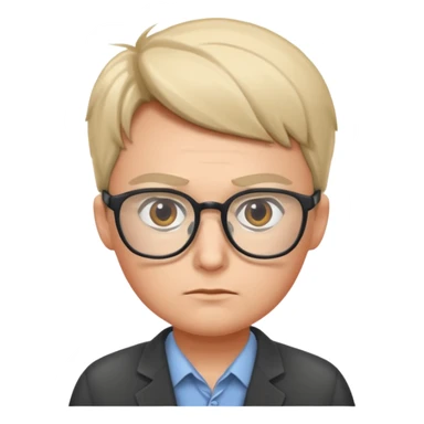 create a realistic emoji showing logistic person planing something sticker