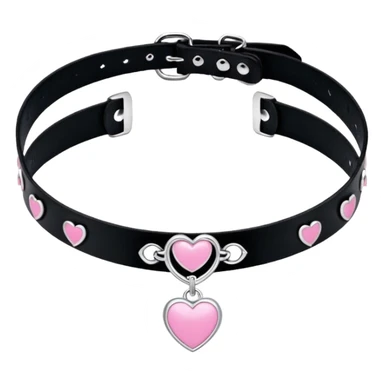 BLACKPINK-inspired gothic choker , no hearts, black and pink, cute, remove background sticker